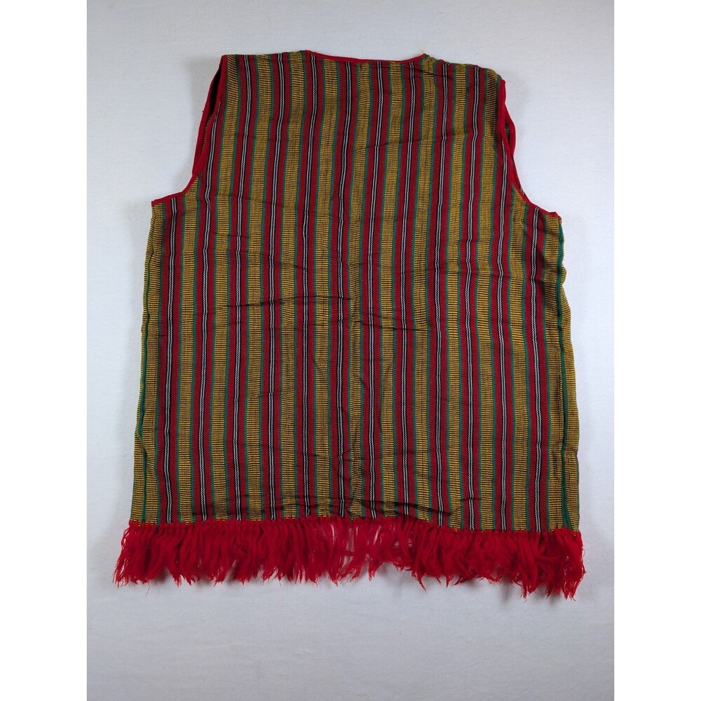 Vtg Multi Color Hippie Fringe Vest Great Condition! See Measurements - Picture 5 of 5